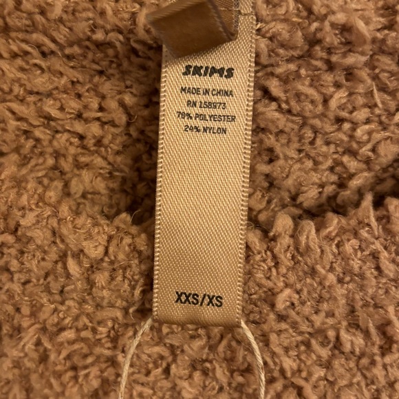 Skims Camel Tan Cozy Knit Crewneck Sweatshirt Sweater Top, XXS XS - Picture 5 of 7
